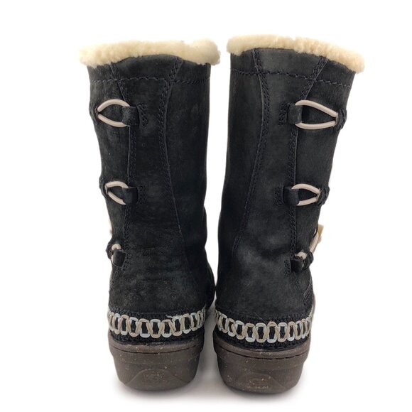 UGG Kona Black Leather Toggle Winter Boots 6 - Picture 6 of 13